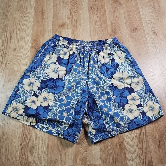 Vintage Royal Board shorts Mens Xl Made‎ USA Hawaiian Floral Print Swim Trunks - Picture 1 of 7
